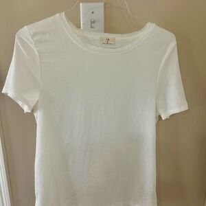 T.La Anthropologie White Women's Tee